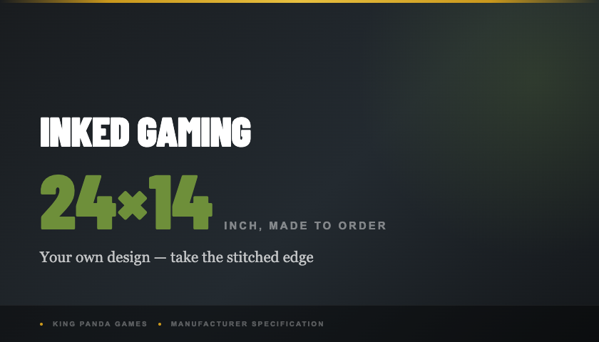 Inked Gaming made-to-order playmat at 24 by 14 inches