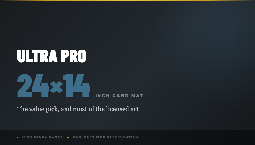 Ultra Pro playmat, the standard 24 by 14 inch card game size