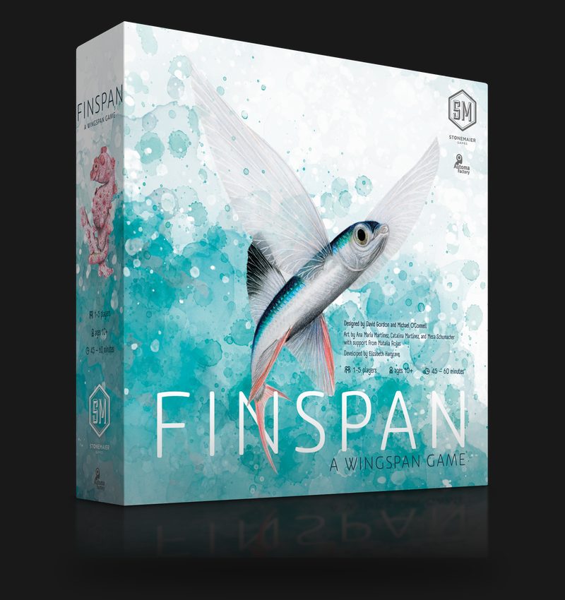 Finspan box, a Wingspan game about collecting fish