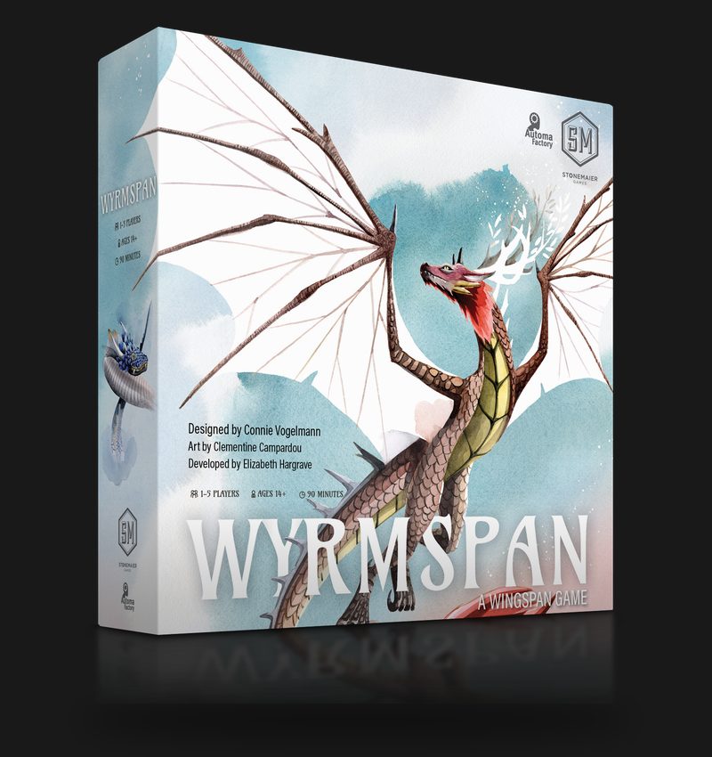 Wyrmspan box, a Wingspan game about dragons